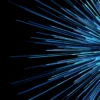 dark background with blue starburst